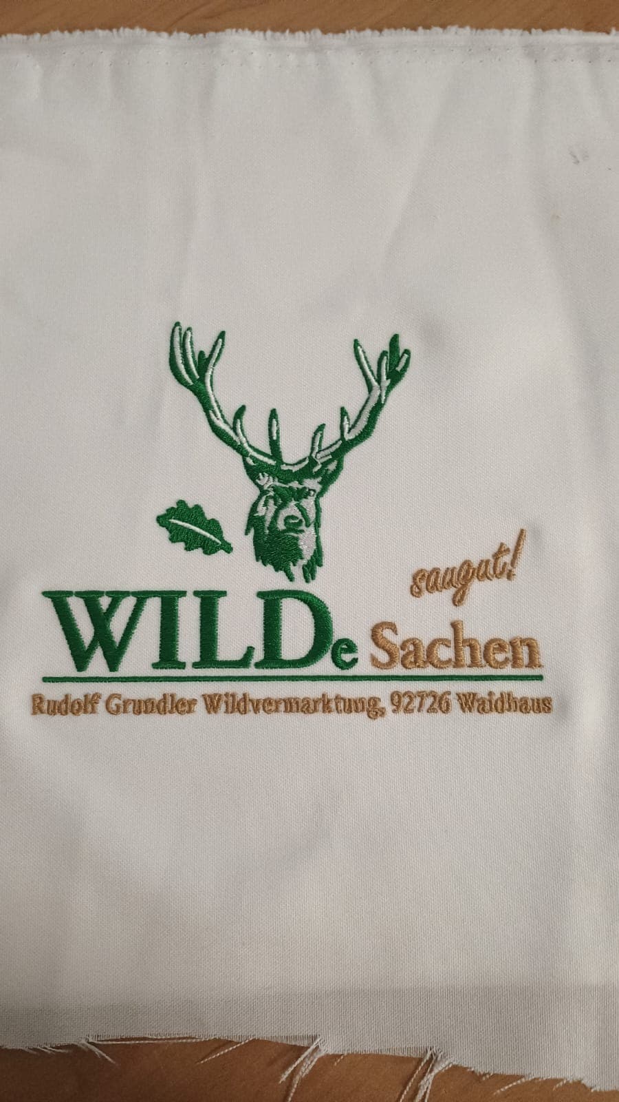 Stickerei WILDe Sachen Rudolf Grundler Wildvermarktung Waidhaus